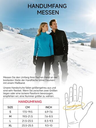 Терморукавички Trendoux для чоловіків та жінок: теплі, водонепроникні, вітронепроникні рукавички для велосипеда, катання на лижах, бігу з підтримкою сенсорного екрану та м'яким флісовим підкладкою, чорні