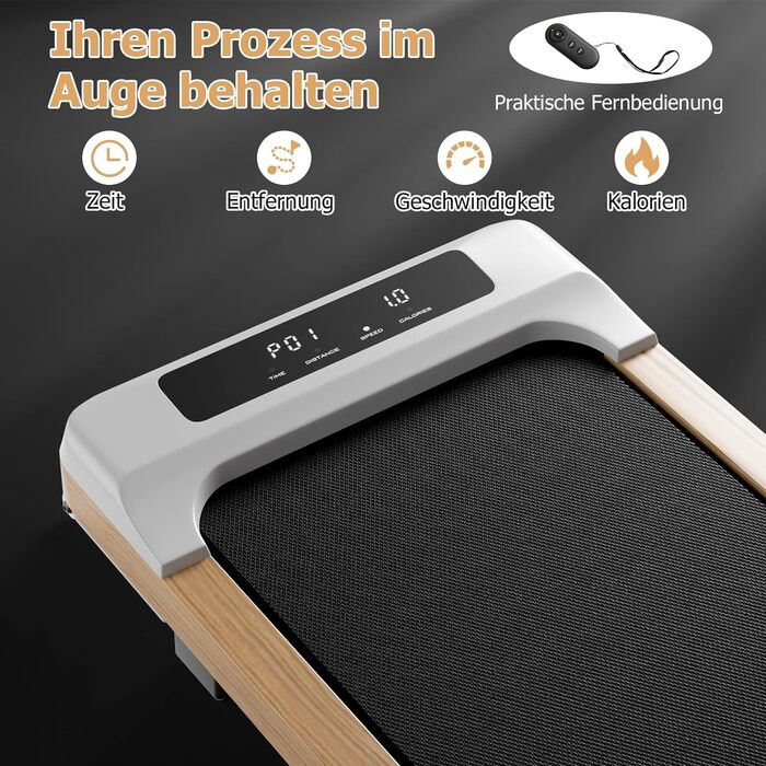 Бігова доріжка COSTWAY 3 в 1, 2,25HP, підлогова, Walking Pad для дому та офісу, 1-6 км/год, дистанційне керування, LED-дисплей, 15 програм, до 120 кг