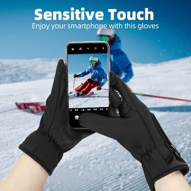 Велосипедні рукавички ROCKBROS зимові теплі з сенсорним екраном, антиковзні спортивні рукавички для їзди на велосипеді, бігу, фітнесу, XXL, чорно-кольорові