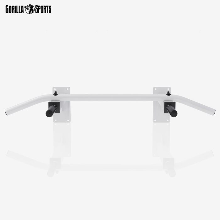 Турнік настінний GORILLA SPORTS, 5 нековзних ручок, до 350 кг, сталь, чорний/білий, для підтягувань і вправ на прес, з монтажем