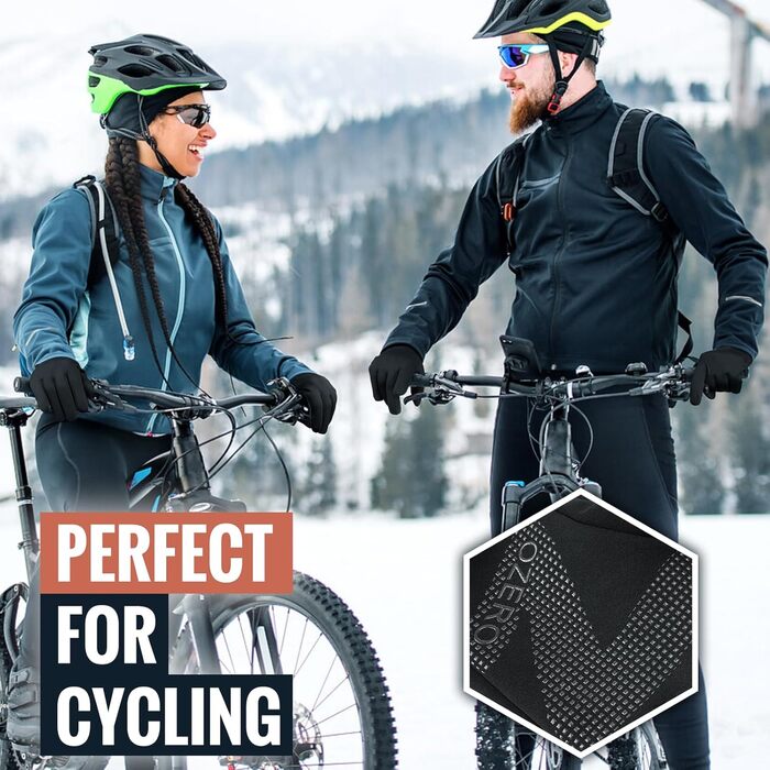 OZERO Зимові рукавички чоловічі чорні – Водовідштовхуючі рукавички з екраном Touchscreen з Softshell та неслизьким покриттям – Для прогулянок, велосипеда, ходьби, активного відпочинку у холодну погоду (XXL, Чорний)