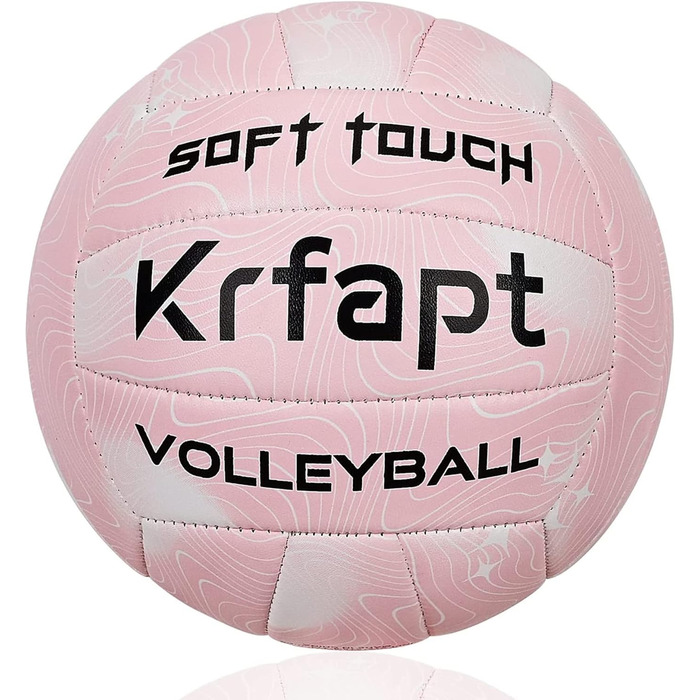 Волейбольний м'яч Krfapt розмір 5, офіційний, Soft Touch, для тренувань, Outdoor/Indoor, водонепроникний, з дизайном Ripples (синій/фіолетовий/рожевий)