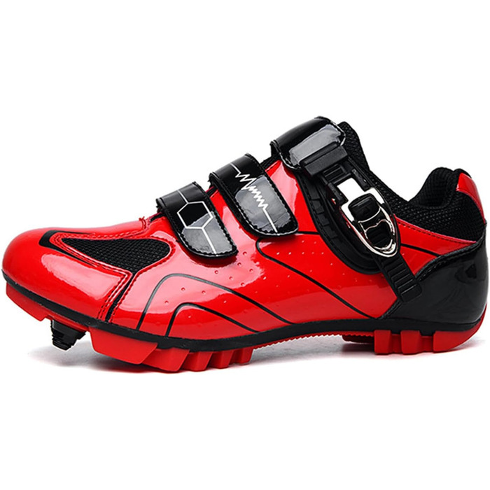 Велосипедні черевики для жінок та чоловіків, MTB, крос-кантрі, кросівки, дихаючі, для катання на велосипеді, спінінг, червоні (39 EU)