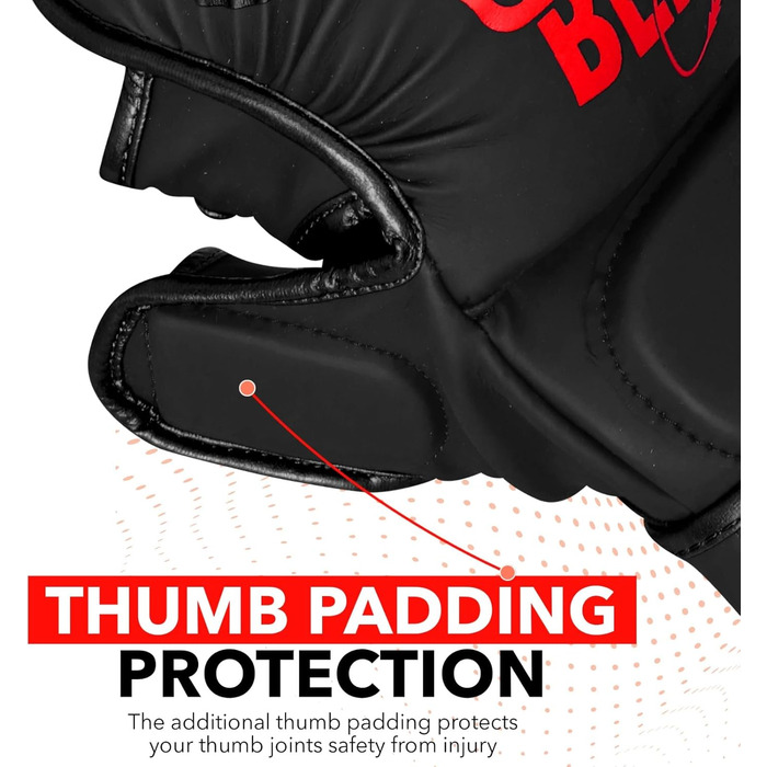 MMA рукавички BEAST RAGE для чоловіків та жінок, регульована підтримка зап'ястя, відкрита долоня, рукавички для бойових мистецтв, греплінг, спаринг, муай-тай, кікбоксинг, Taekwondo (L-XL, Червоні)