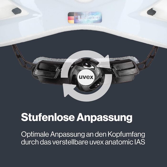 Шолом uvex i-vo 3D: Легкий універсальний шолом для жінок та чоловіків, індивідуальне регулювання розміру, розширюється світлодіодним ліхтариком (Gen 1, cloud, 56-60 см)