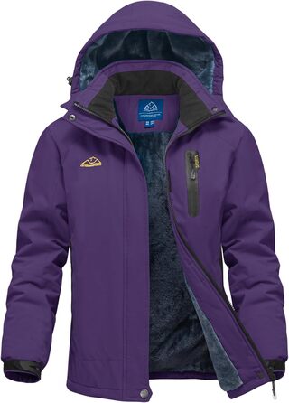 Зимова куртка Daen Outdoor: вітронепроникна, водонепроникна Softshell з капюшоном (XS, фіолетовий)