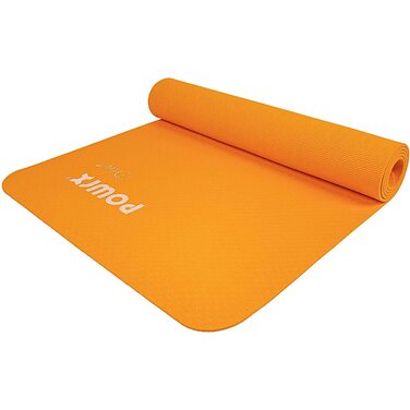 Йога-килимок POWRX Yogamatte Deluxe TPE (Mango, 173 x 61 x 0,5 см) — протиковзкий килимок для пілатесу, гімнастики та тренувань, екологічний