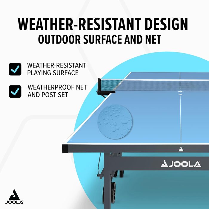 Стол для настільного тенісу JOOLA Nova Pro Plus – Outdoor, складний, з сіткою та регулюванням висоти