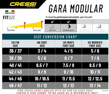 Преміум ласти для апное та дайвінгу Cressi Gara High Performance для дорослих, змінне лезо, вироблено в Італії
