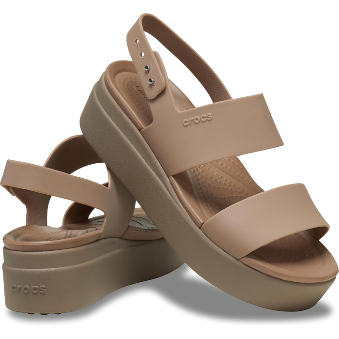 Жіночі сандалії Crocs Brooklyn Low Wedge, 41/42 EU, Latte Mushroom