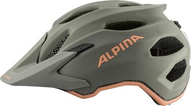 Дитячий велосипедний шолом ALPINA CARAPAX JR. FLASH з LED-підсвіткою, захистом від комах, moon-grey-peach матовий, 51-56 см, легкий і безпечний