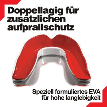 Захист для рота Dr. Knox Sport для дорослих, дітей та підлітків – для контактних видів спорту (бокс, боротьба, футбол, баскетбол, хокей та ін.) (Діти (<11), Чорний/Золотий) Junior (<11) (Junior (<11), Жіночий/Червоний)