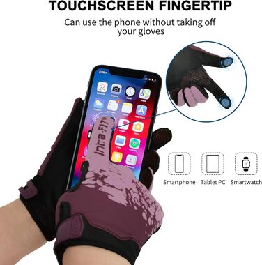 Рукавички для велосипеда для чоловіків та жінок, сенсорні, дихаючі, легкі, гоночні, для активного відпочинку, фіолетовий M