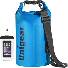 Водонепроникний мішок Unigear Dry Bag 2L/5L/10L/20L/40L – рюкзак, сумка для риболовлі, каякінгу, плавання, кемпінгу та пляжу (40L, світло-блакитний)