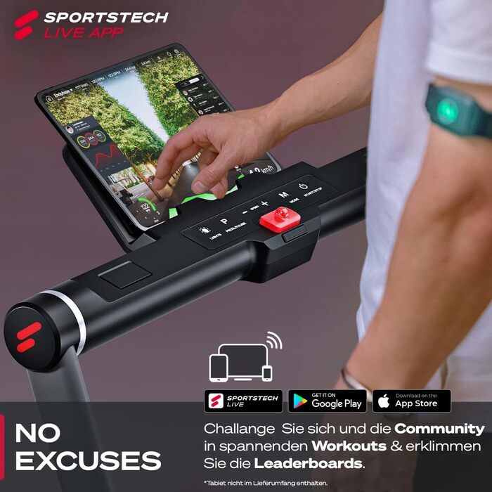 Біговий тренажер Sportstech sWalk Plus – складний, Bluetooth, LED дисплей, змащення, швидкість до 12 км/год