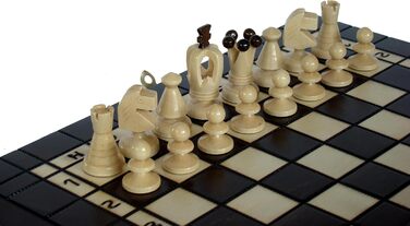 Набір шахів 3 в 1 Abio: шахи, шашки, нарди. Дерев'яне шахове поле 35,5x35,5 см. Якісний, складаний набір для дорослих.