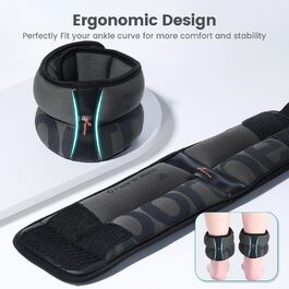 Ваги для щиколоток Sportneer для чоловіків та жінок, набір вагів для ніг, зручні та м'які, для танців, бігу та ходьби (1,8 кг, по 0,9 кг кожна), сірі