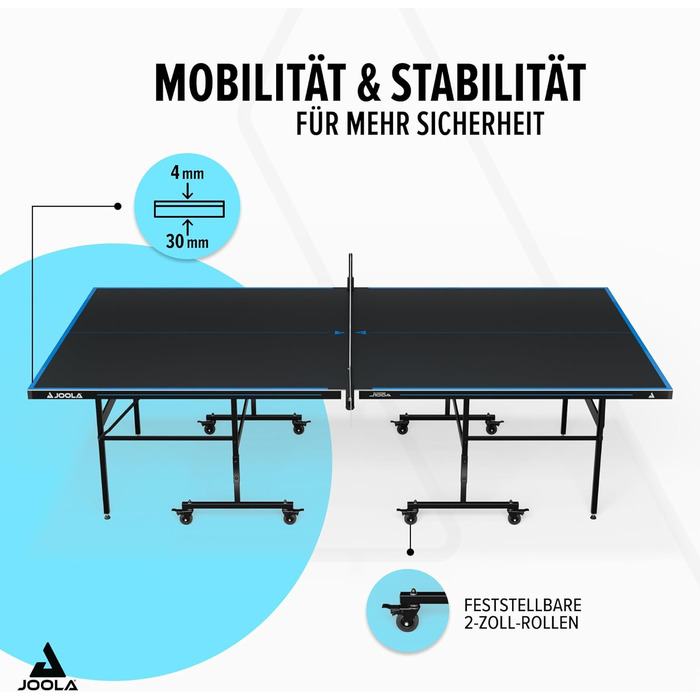 Стол для настільного тенісу JOOLA J100A OUTDOOR - професійний, розкладний, з алюмінієвою поверхнею, для гри на відкритому повітрі