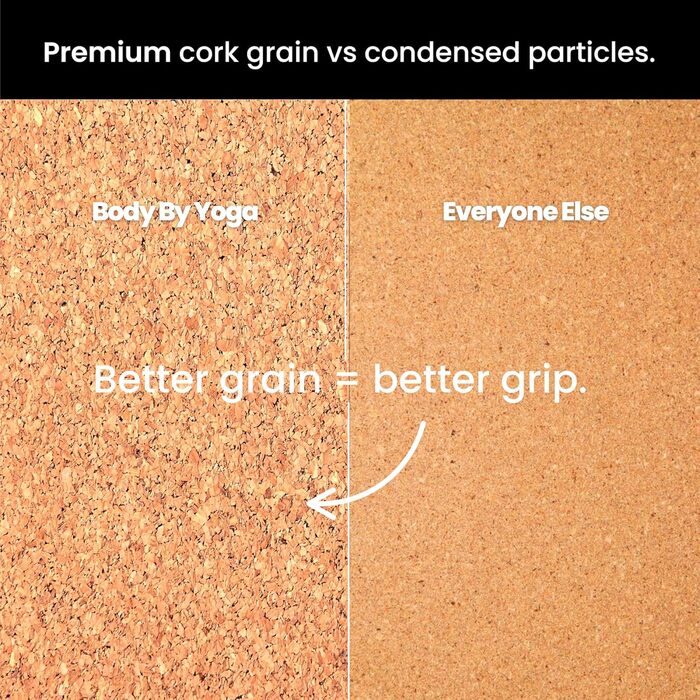 Йога мат для занять йогою з натурального корку, нековзкий, м'який, стійкий до поту. Товстий, довгий та широкий для комфорту та підтримки. Підходить для гарячої йоги.