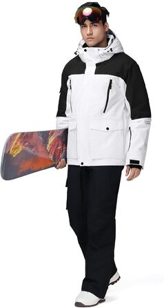 Комплект гірськолижний чоловічий HOTIAN: куртка та штани. Теплий, водонепроникний, вітронепроникний костюм для сноуборду та гірськолижного спорту. Розмір M. HB+BK