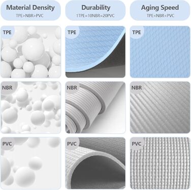 Килимок для йоги Enssy, складаний, компактний, 173x61 см, 0,4 см, з сумкою, легкий дизайн для пілатесу (PU-Lotus Centerline2)