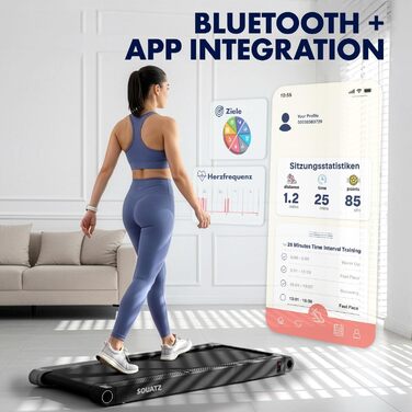 Бігова доріжка Walking Pad SQUATZ 2-в-1, складана, для дому та офісу, під стіл, з віброплатформою, тихий мотор, до 120 кг (Чорна)