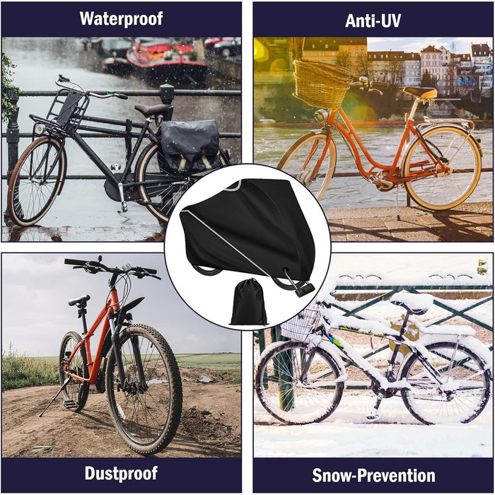 Водонепроникний чохол для велосипедів на 2 велосипеда, 210D Oxford, захист від дощу, 200x110x90 см