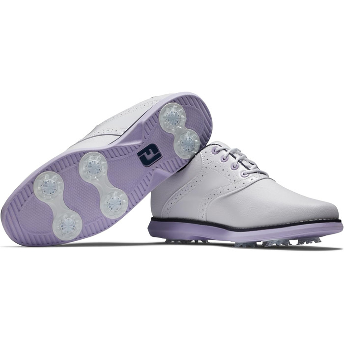 Жіночі гольф-туфлі FootJoy Tradition 38 EU, білий, темно-синій, фіолетовий