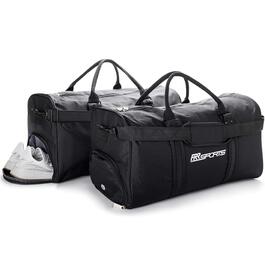 Спортивна сумка для тренувань з відділенням для взуття, чорна (30 л) для жінок, чоловіків та дітей — для фітнесу, спортзалу та футболу (50x25x28 см), комплект 2 шт.