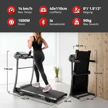 Біговий тренажер FITFIU MC-200: компактний, складний, з LCD-дисплеєм та пульсометром для дому та офісу