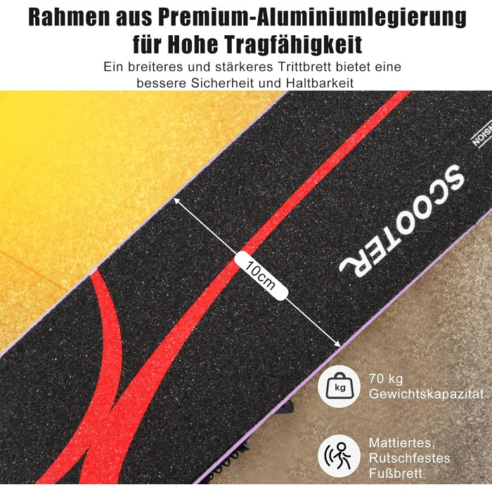 Дитячий ролер COSTWAY з LED-колесами, регульована висота, для дітей від 4 років, до 70 кг, ролер-каталка для хлопчиків та дівчаток (фіолетовий)