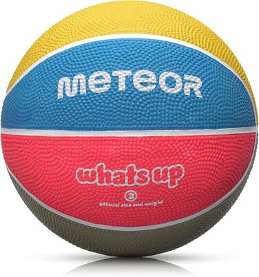 Дитячий баскетбольний м'яч Meteor Whats UP №3, м'який, для дітей 4-8 років, пастельний, для тренувань