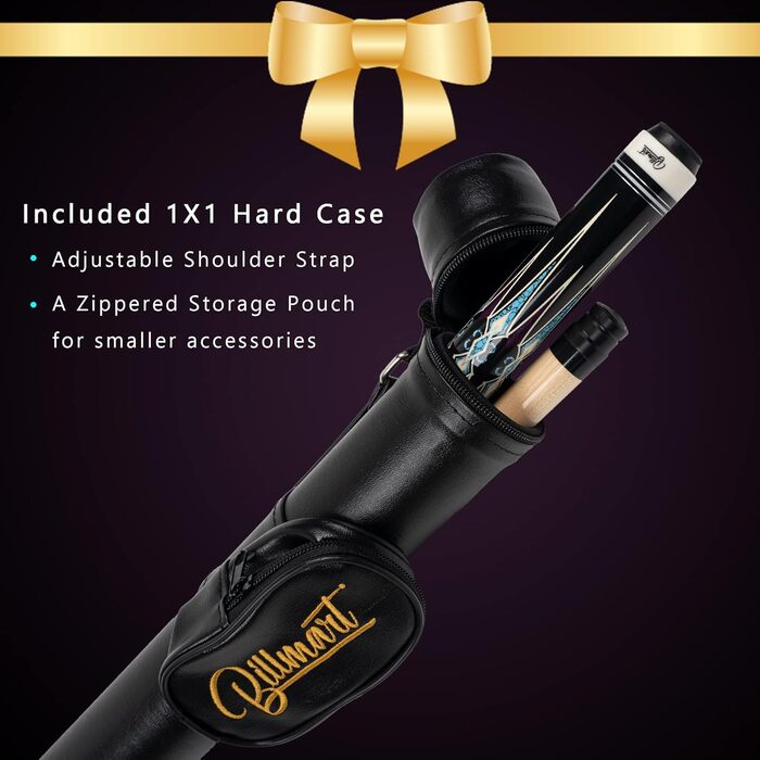 Більярдні кийки з жорстким кейсом, 2 шт., 147,3 см, з наконечником 13 мм, для більярдного столу, Pool Queue, 19-21 oz, фіолетовий колір