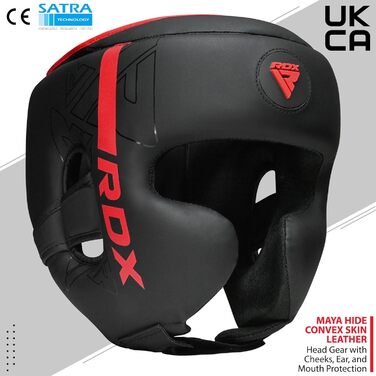 Захисний шолом для боксу RDX, кікбоксингу, MMA, Muay Thai, карате, тхеквондо – спаринговий боксерський шолом із синтетичної шкіри Maya Hide, для тренувань і змагань
