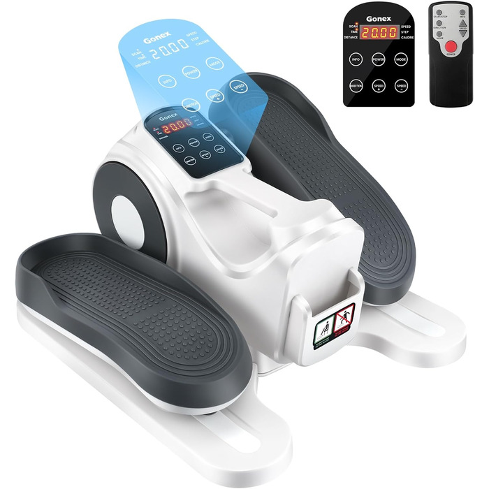 Еліптичний тренажер Gonex під стіл для літніх людей з 10 рівнями опору, тренажер для ніг, як у телепередачі, педальний тренажер для сидіння, 10 швидкостей & 3 автоматичні режими (білий)