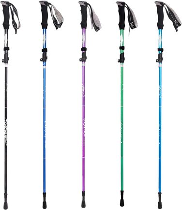Тrekking-стіки, розкладні туристичні палиці, регульовані палиці для Nordic Walking, телескопічні палиці для чоловіків та жінок, для походів, для літніх людей, чорний колір, 1 шт.