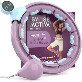 Розумний хулахуп Swiss Activa+ S5.S+ для дорослих 60-112 см з обважнювачем, фіолетово-синій, тихий, для схуднення