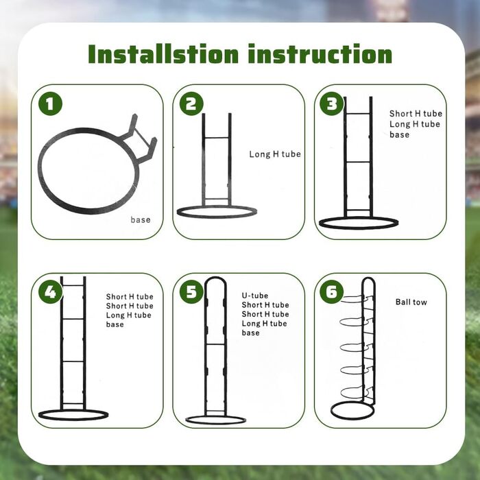 Стійка для м'ячів 5 ярусів, металева - органайзер для баскетболів та інших м'ячів (чорний)