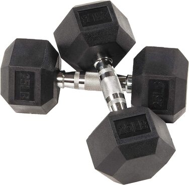 Гантелі BalanceFrom шестигранні, гумові, 11,3 кг, пара