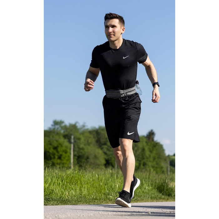 Пояс-сумка для телефону Fitgriff Laufgürtel – спортивний пояс для бігу, фітнесу (M-L, сірий)