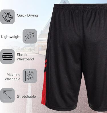 Шорти спортивні чоловічі - баскетбольні шорти для чоловіків - активні шорти для тренувань, залу, бігу (L, набір 5 шт.)