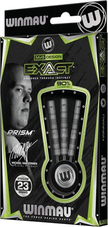 Дротики WINMAU Michael Van Gerwen MvG Exact 23 г, вольфрамові, з оперенням і стрижнями