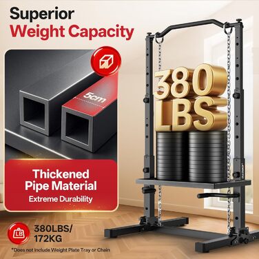 JOROTO Турнік-Штанга Power Tower, Регульована Висота, 5-в-1, для Дома, 172 кг, Безкоштовні Віджимання та Підтягування