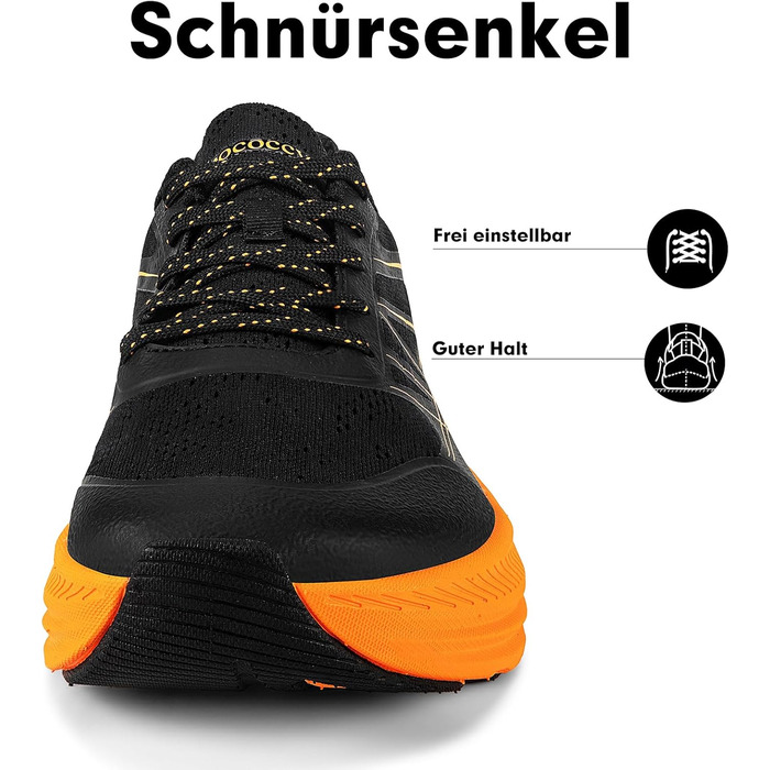 Чоловічі кросівки для бігу та ходьби Sportschuhe з широким носком, дихаючі, протиковзкі, помаранчеві, розмір 39-46 EU