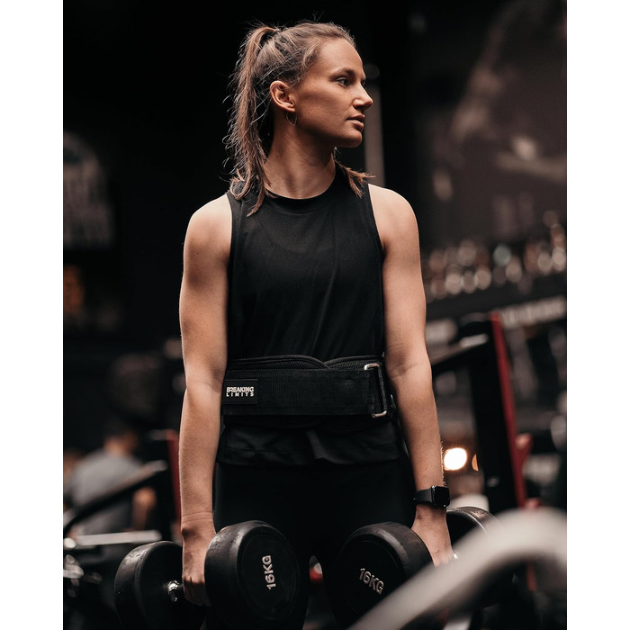 Пояс для важкої атлетики Breaking Limits - для силових тренувань, пауерліфтингу, бодібілдингу, кросфіту. З S-подібною застібкою на липучці