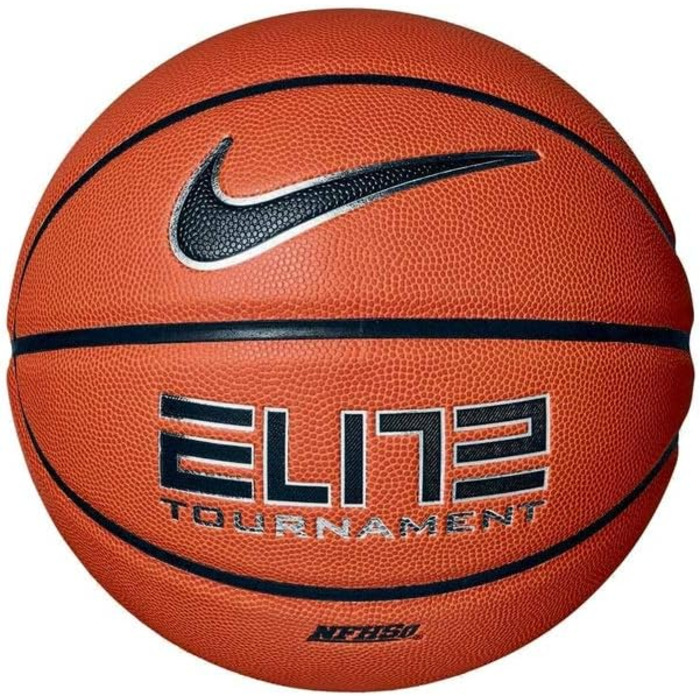 Баскетбольний м’яч Nike Elite Tournament 7, амбер/чорний/металік срібло, для дорослих, універсальний