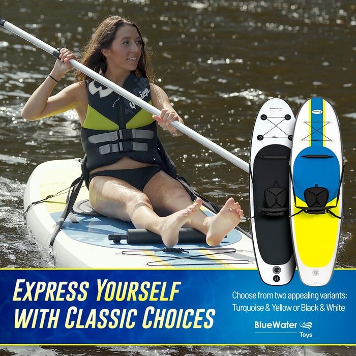 Надувна SUP-дошка Blue Water Toys 3м 136кг з веслом, сидінням, насосом і рюкзаком – каяк-сет для водних видів спорту