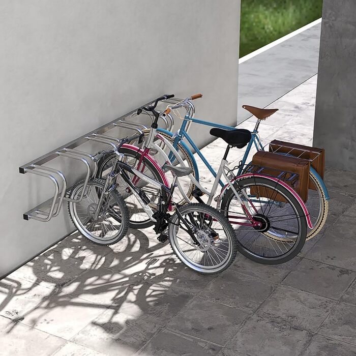 Підставка для велосипедів на 6 велосипедів FIVMEN: настінний/підлоговий монтаж, 37 см між колесами, для MTB, шосе, 30-65 мм шини