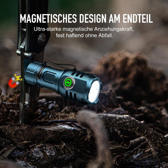 Ліхтар налобний LED перезарядна 6000 люмен, USB-C, 8 режимів, водонепроникний, для кемпінгу, туризму, надзвичайних ситуацій (синій)