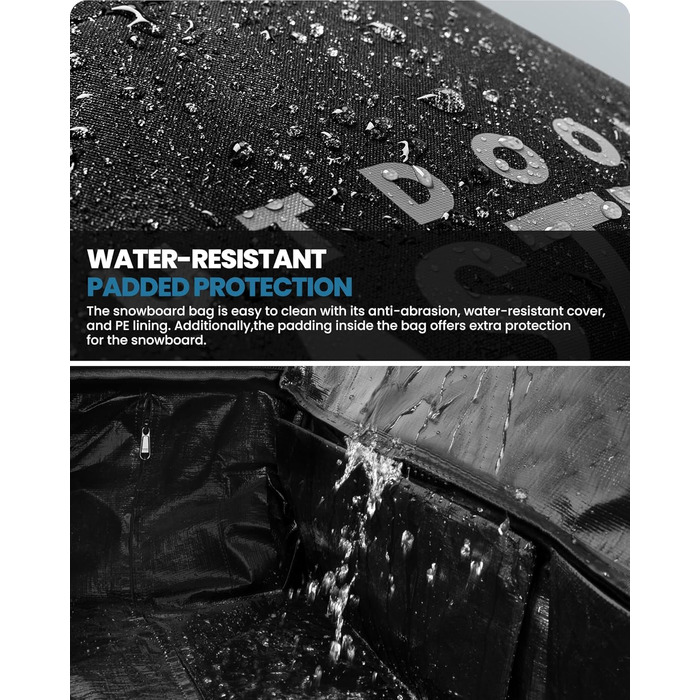 Чохол для сноуборду OutdoorMaster Gepolsterte з колесами - водонепроникний, для подорожей, 187 см